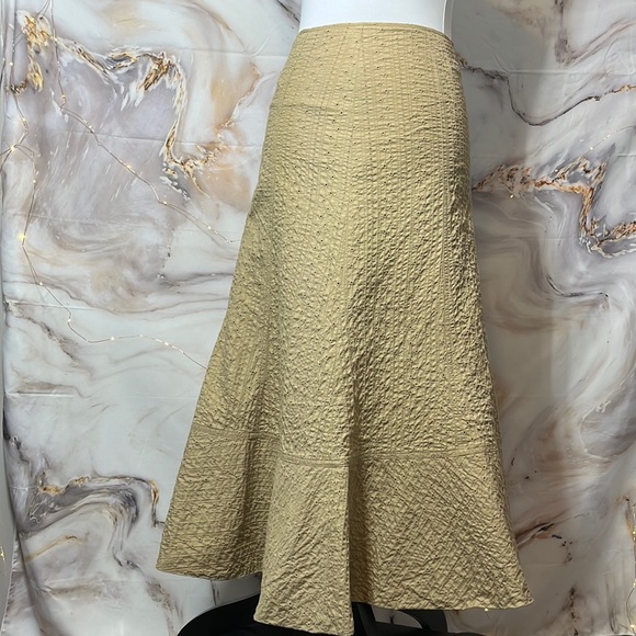 Barami Dresses & Skirts - Barami Full Length Eyelet Khaki Skirt Size O